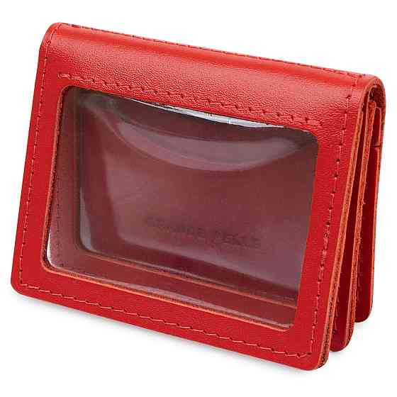 Шкіряна жіноча обкладинка для автодокументів Червоний (GRANDE PELLE) Київ