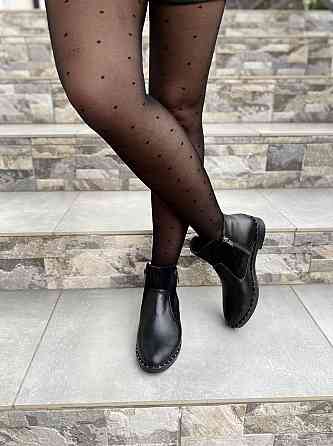 Жіночі черевики Odzi чорні натуральна шкіра висота 9см 36р.(2056) Коломыя