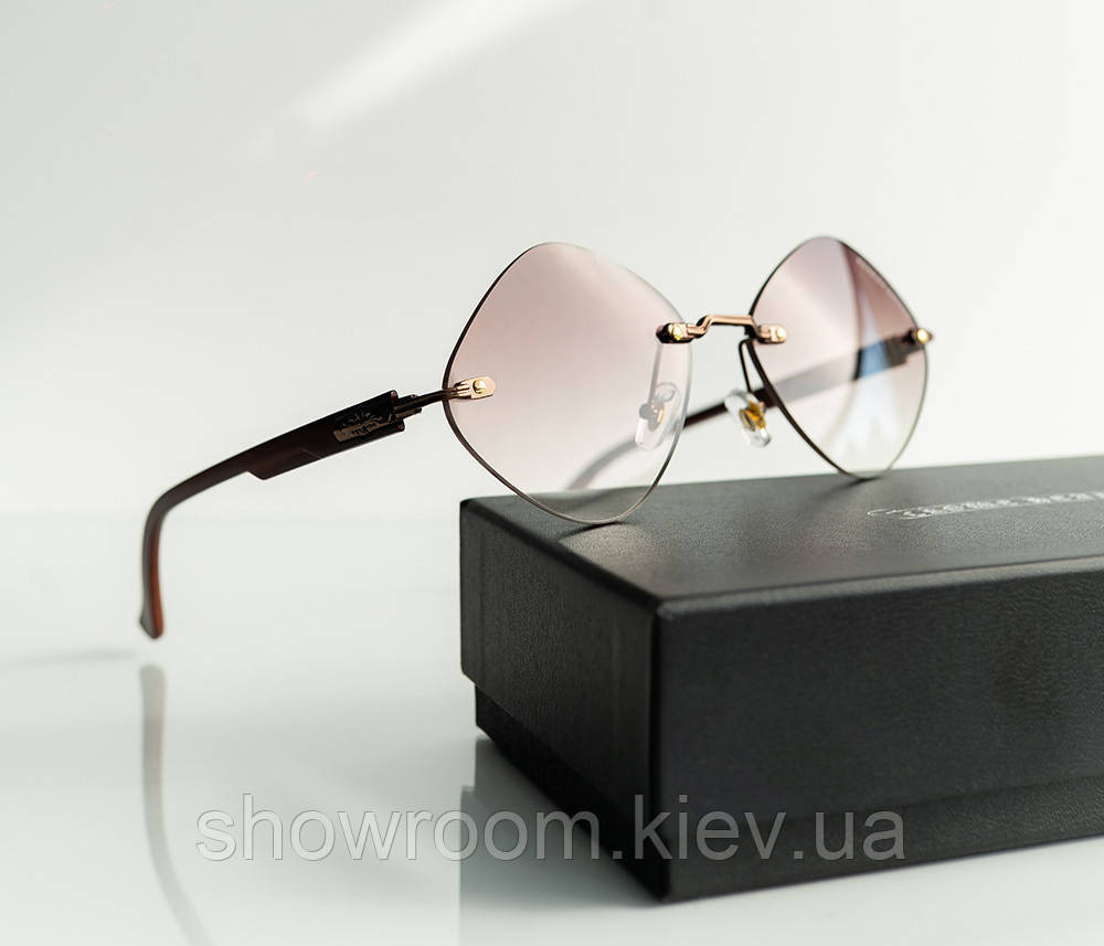 Жіночі брендові окуляри Chrome Hearts (20870) brown Київ - фото 3