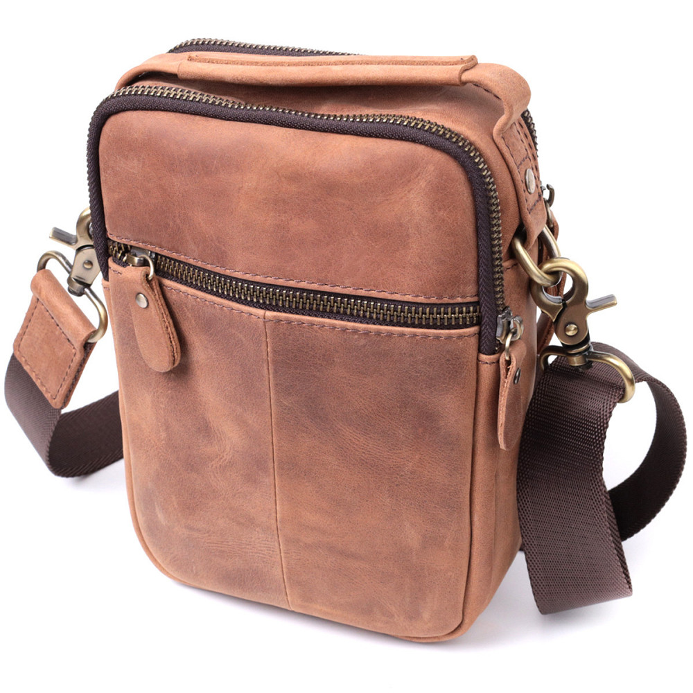 Винтажная сумка для мужчин из натуральной кожи Коричневый (Vintage) Киев - изображение 6