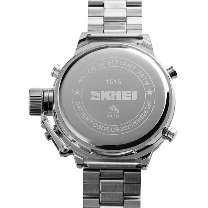 Мужские спортивные наручные часы Skmei 1515 Серебристый Винница - изображение 6