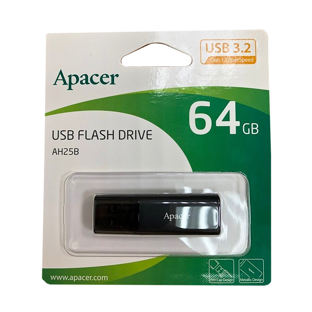 Флеш-накопичувач Apacer USB 3.2 Gen 1 AH25B 64Gb Black Київ - фото 2