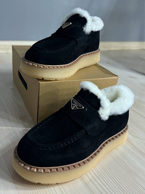 Черевики жіночі Hengji 69-2 лофери замшеві на хутрі чорні, 39, 24,5 см Київ - фото 12