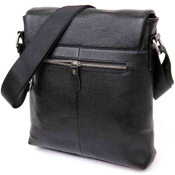 Сумка мужская классическая с клапаном флотар Vintage 20410 Черная Киев