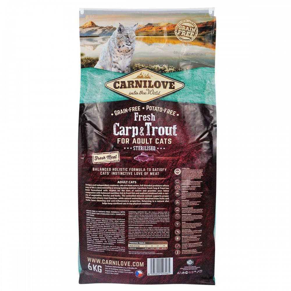 Сухой корм Carnilove Fresh Carp & Trout для стерилизованных кошек, рыба, 6 кг Винница - изображение 2