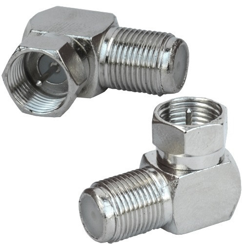 Перехідник антенний, штекер F — гніздо F, кутовий, цинк Полтава - фото 1