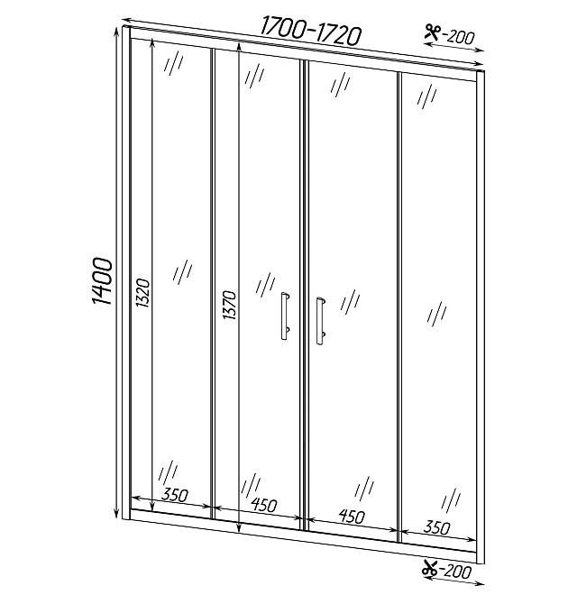 Шторка для ванної BRDA 170FS BRAVO (2уп.) Київ - фото 5