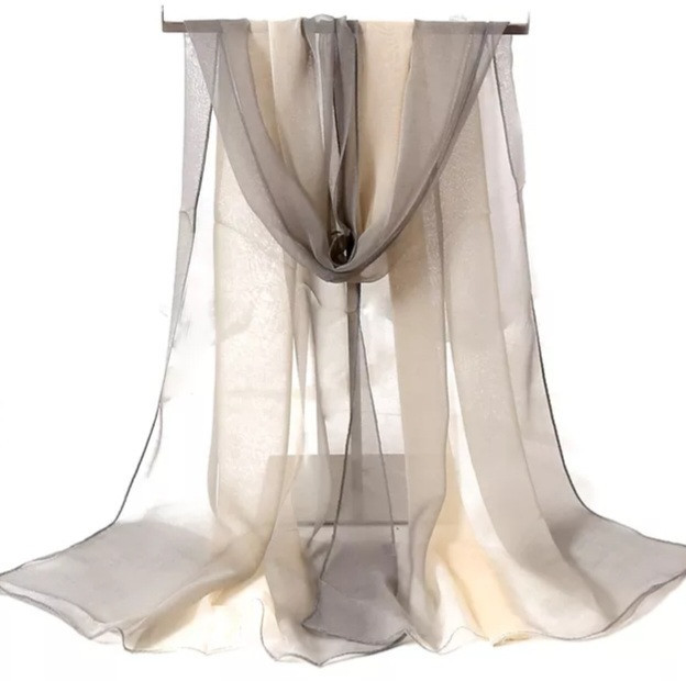 Жіночий шифоновий шарф коричневий - розмір приблизно 150*48см Київ - фото 1