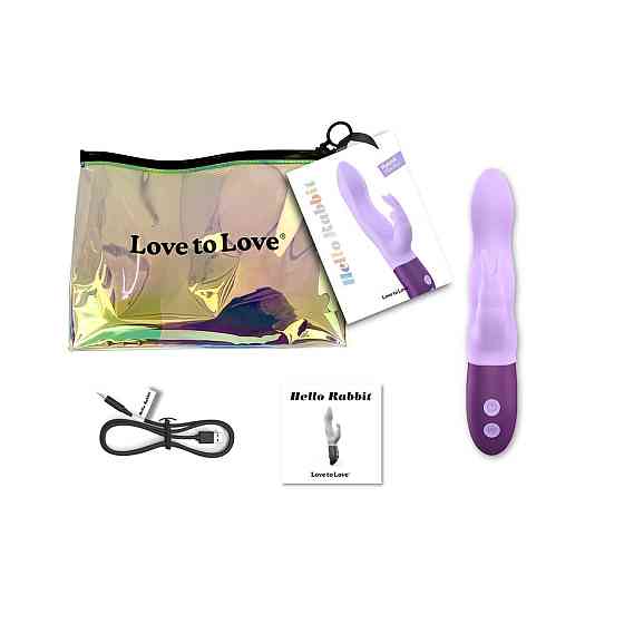 Вібратор-кролик Love To Love Hello Rabbit Violet з гнучким стовбуром і стимуляцією точки G, 2 мотори Sex Aura Київ