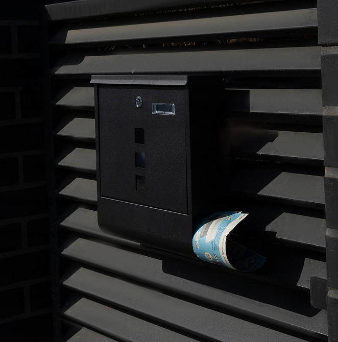 Почтовый ящик с тубусом для газет и листовок + 2 ключа Malatec (6244) Black Нововолынск - изображение 10