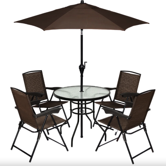 Садовий стіл Costway Acapulco з місцем для парасолі Київ - фото 10