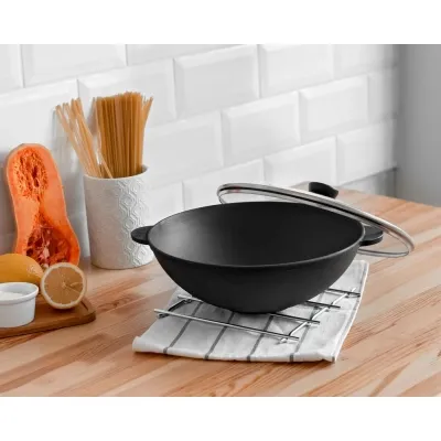 Сковорода Brizoll чавунна WOK 4,7 л 300х103 мм (W30) Винница - изображение 6