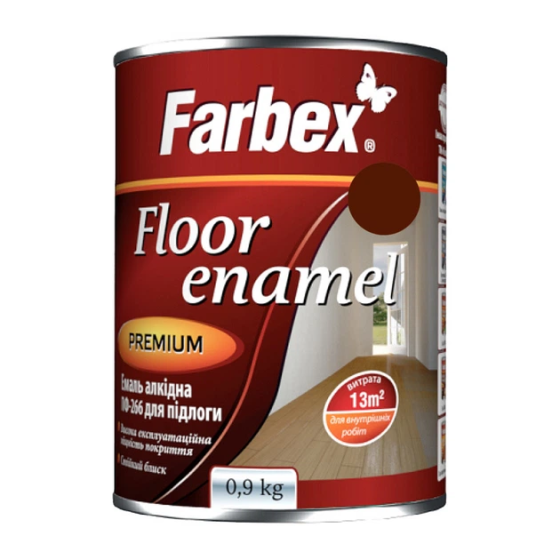 Емаль алкідна ПФ-266 червоно-коричнева ТМ "Farbex" -0,9 кг. Харків