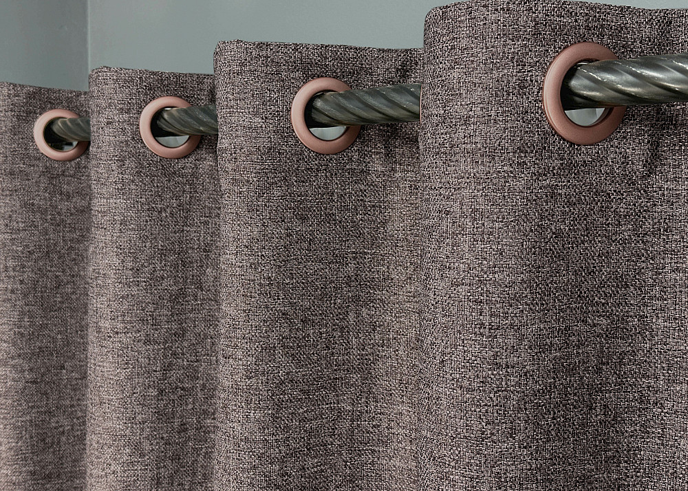 Комплект штор на люверсах VR-Textil Льон ELEMENTA № 1870ш Коричневий 150х270см 2 шт (37-0275) Київ - фото 6