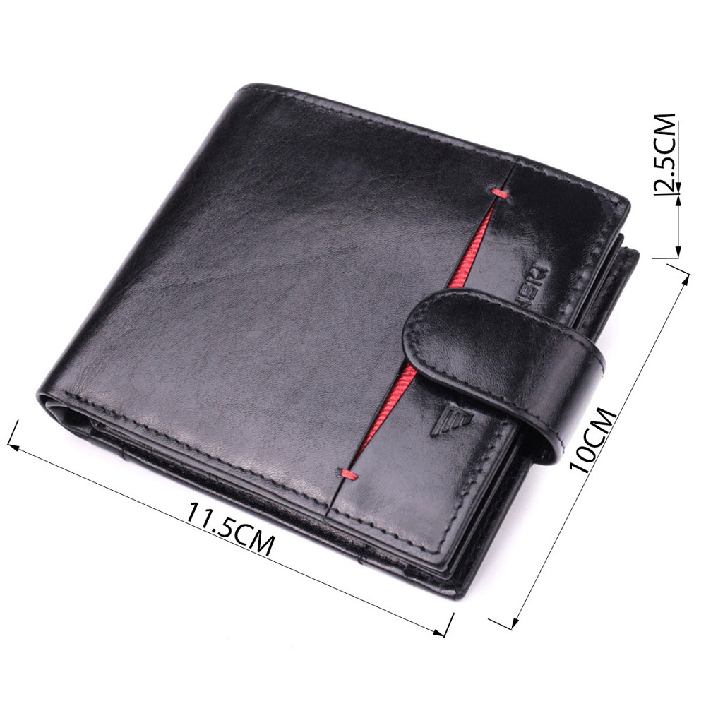 Люксовий чоловічий гаманець із натуральної глянсової шкіри Vintage sale_15110 Чорний Київ - фото 3