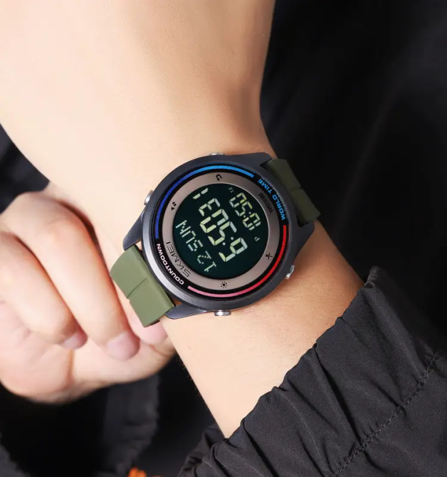 Годинник чоловічий наручний спортивний Skmei 2412 силіконовий з магнітною застібкою (Зелений) Вінниця - фото 5