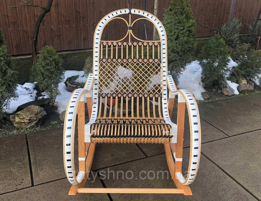 Кресло качалка белая с ротанга Киев - изображение 2