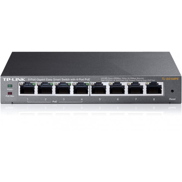 Комутатор TP-Link TL-SG108PE, 8 x 10/100/1000 RJ45, керований (TL-SG108PE) Киев - изображение 1