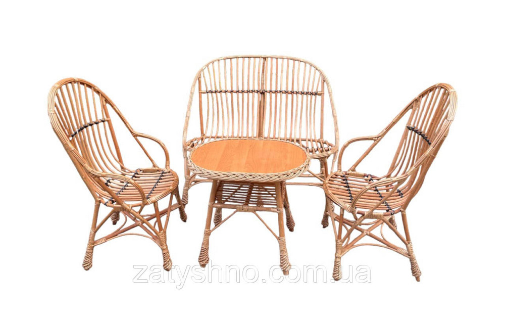 Меблі плетені балконні з диваном Київ - фото 1