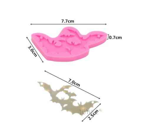 Молд силиконовый Летучие мыши 77 на 30 мм розовый Киев