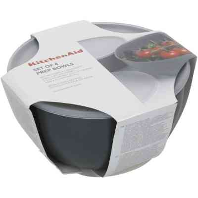 Миска KitchenAid Coreline, набір 4 шт, з кришкою, сірий (KQG176OSCGG) Вінниця