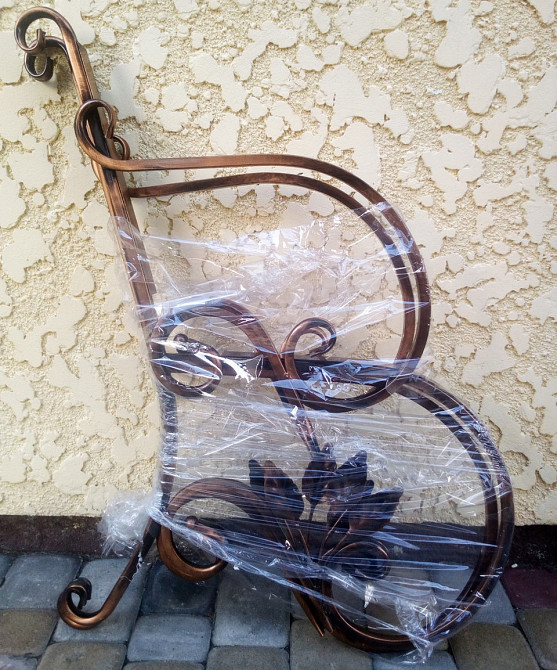 Лавка садова боковини ковані з листочками для лавки 2 шт V-003 Київ - фото 1