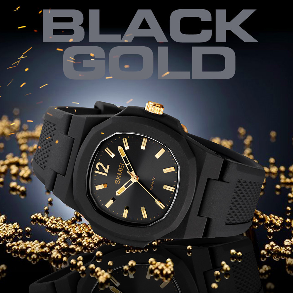 Мужские наручные часы Skmei 1717 (Черные с золотом) Винница - изображение 11