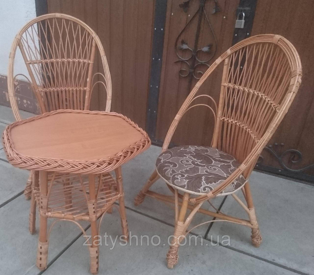 Кресла  плетеные с шестигранным столом из лозы Киев - изображение 3