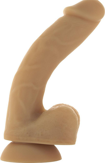 Гнучкий фалоімітатор на присосці ADDICTION — ANDREW 8″ Silicone Dong — Caramel, віброкуля в подаруно Sex Aura Київ - фото 6