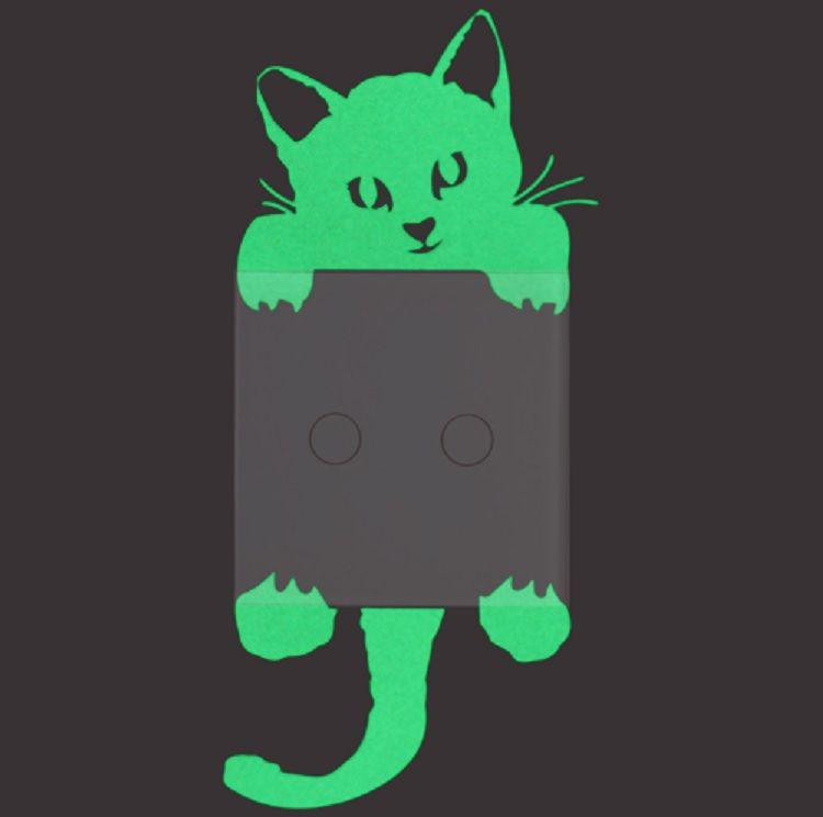 Фосфорная наклейка Кот 8 на 8 см салатовый Киев - изображение 6