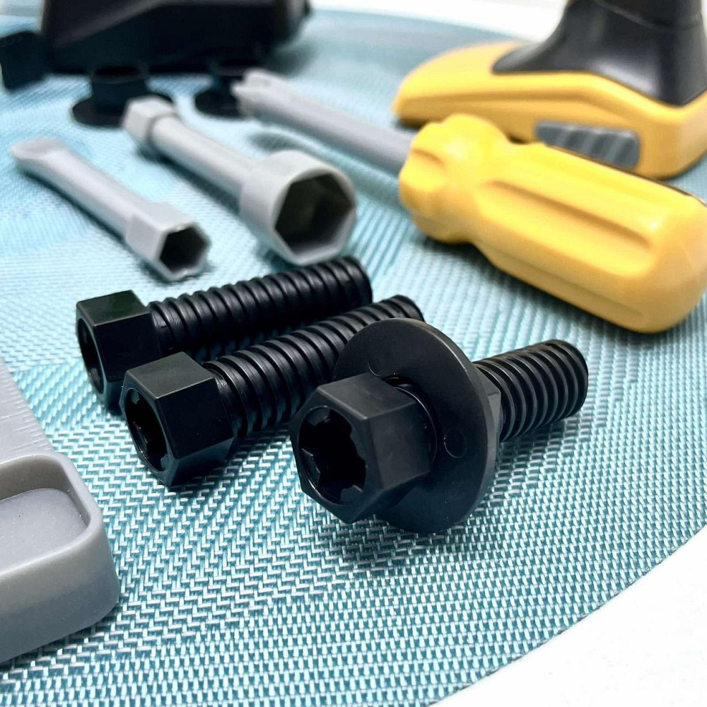 Набір інструментів шуруповерт із підсвічуванням молоток пила викрутка валізці Жовтий (T012) Чернігів - фото 4