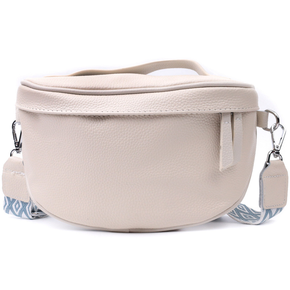 Жіноча сумка через плече в класичному кольорі з натуральної шкіри Vintage 22656 Білий Київ - фото 5