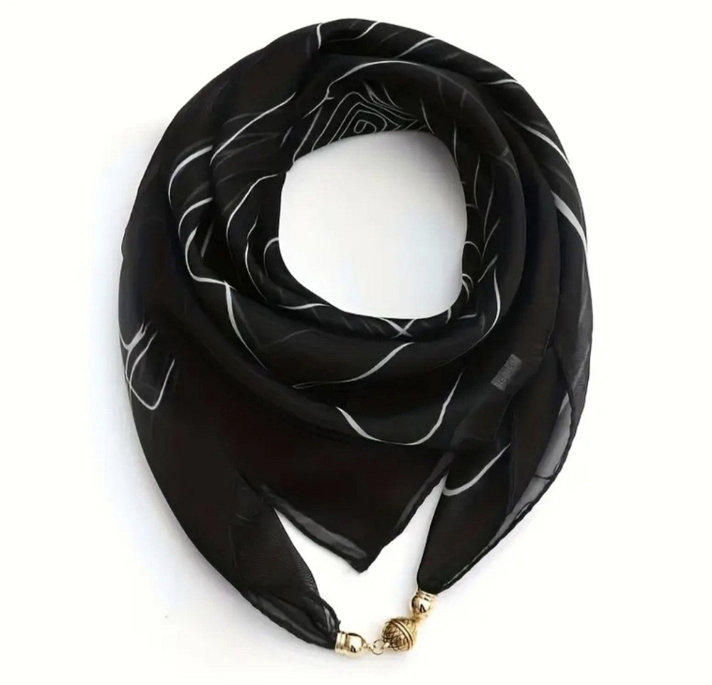 Шарф жіночий з магнітною застібкою Чорний Сміла - фото 4