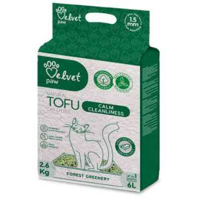 Наповнювач для туалету Velvet Paw TOFU &quot;Заспокійлива чистота&quot;, з есенцією лісової зелені (1.5 мм) 2.6 кг (TOF70058) Вінниця