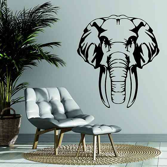 Декоративне настінне Панно  «Слон» , Декор на стіну 90*79 см, Чорний Київ