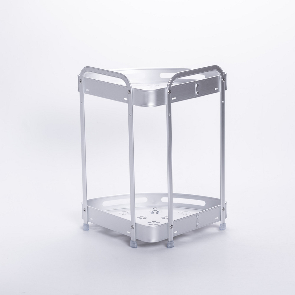 Алюмінієва кутова полиця для ванної двоярусна універсальна HP-46-3 Коломия - фото 2