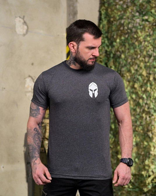 Бавовняна футболка Spartan grey ПП7691 Одеса - фото 4