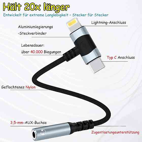 Адаптер Leloco 2‑in‑1 USB‑C + Lightning Луцьк