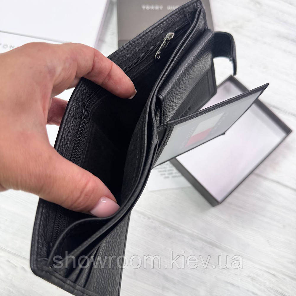 Чоловічий брендовий гаманець із натуральної шкіри на кнопці  Tommy (6605) Київ - фото 4