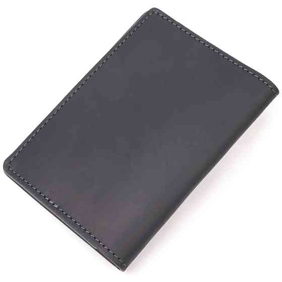 Обкладинка з вінтажної шкіри на військовий квиток Чорна (GRANDE PELLE) Київ