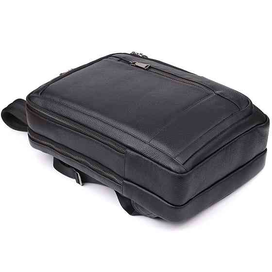 Практичний чоловічий рюкзак з натуральної шкіри Vintage 23051 Чорний Київ