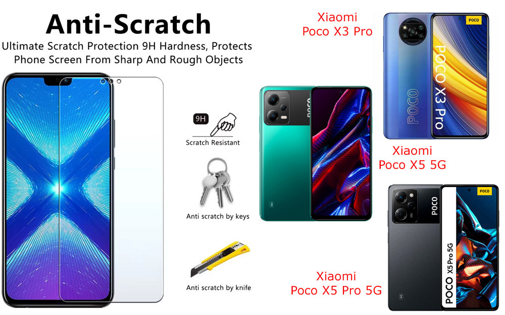 Защитное стекло NeoGlass для Xiaomi Poco X3 Pro, X5 5G, X5 Pro 5G – ультрапрозрачное и устойчивое Киев - изображение 1
