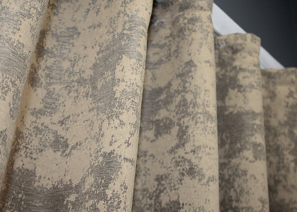 Комплект коротких штор VR-Textil Жаккард Sultan YL № 1208ш Бжево-серый 130х170 см 2 шт (35-0009) Киев - изображение 8