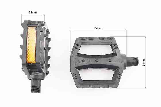 Педалі MTB 9/16" (80x80x25mm) пластикові, чорні (без підшипників) Київ