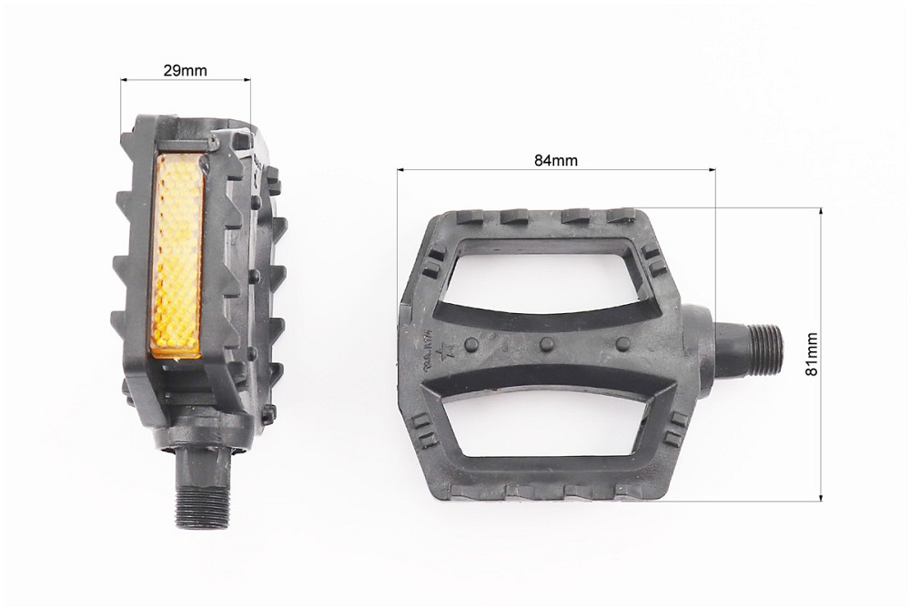 Педалі MTB 9/16" (80x80x25mm) пластикові, чорні (без підшипників) Київ - фото 2