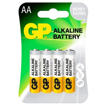 Батарейка пальчик AA GP Alkaline 1.5V, LR6, 15A лужна 4 шт. бл Рівне - фото 1