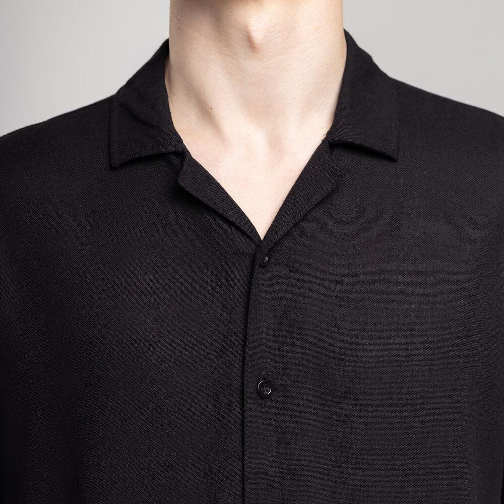 Чоловіча сорочка з коротким рукавом чорна Pobedov Marsel Київ - фото 6