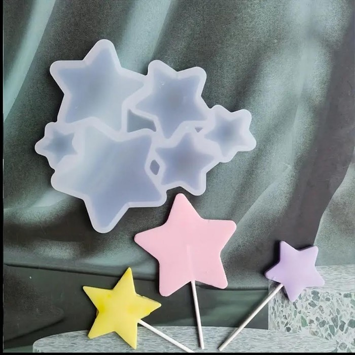 Силиконовая форма для леденцов на 6 изделий, размер 15 х 13 см, в виде звездочек для сладких угощений Одесса - изображение 2