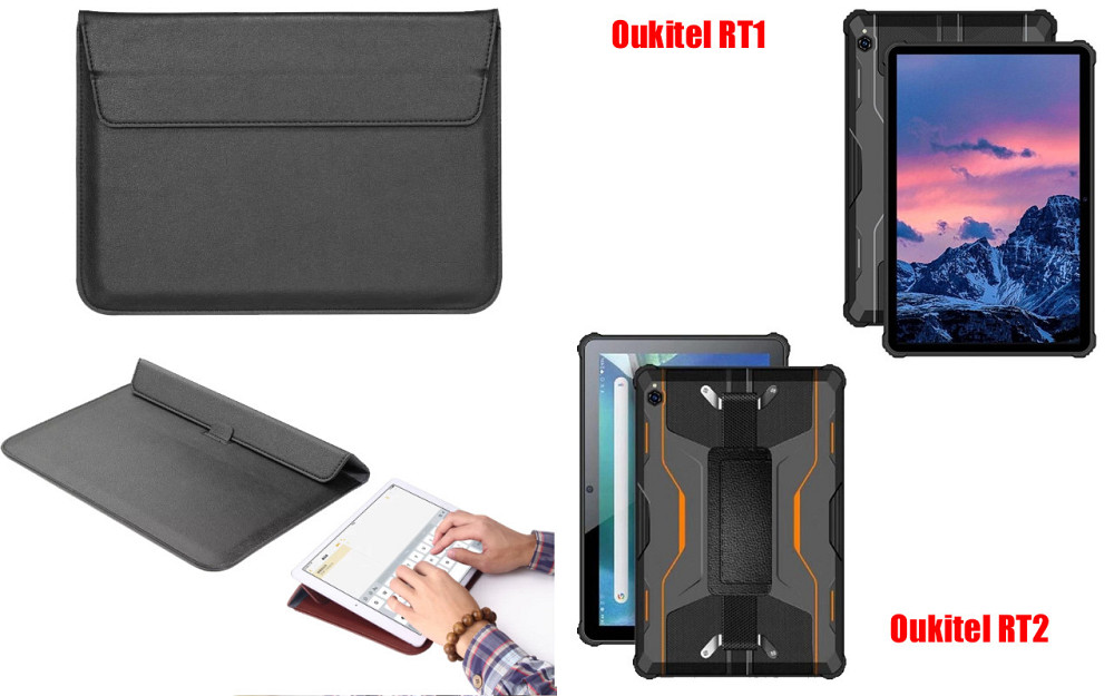 Чехол-конверт VitoCase для Oukitel RT1, Oukitel RT2, с функцией подставки для планшета Черный Киев - изображение 1