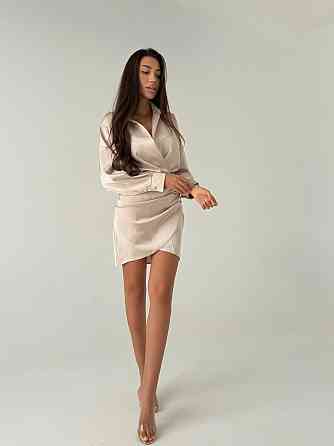 Жіноче привабливе елегантне коротке плаття double Шовк Армані Бежевий, 42/44 Одеса